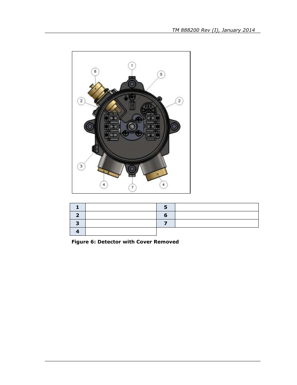 Figure 6: detector with cover removed, M 4, figure 6), M 2, figure 6) | Figure 6) | Spectrex Quasar 900 Open-Path Gas Detection System User Manual | Page 45 / 72