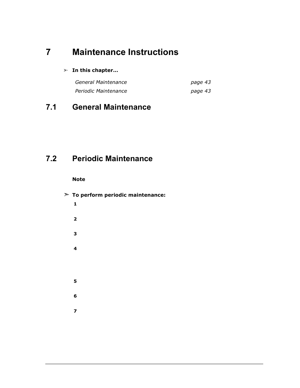 7 maintenance instructions, 1 general maintenance, 2 periodic maintenance | Maintenance instructions, General maintenance, Periodic maintenance, 7maintenance instructions | Spectrex Quasar 900 Open-Path Gas Detection System User Manual | Page 55 / 72