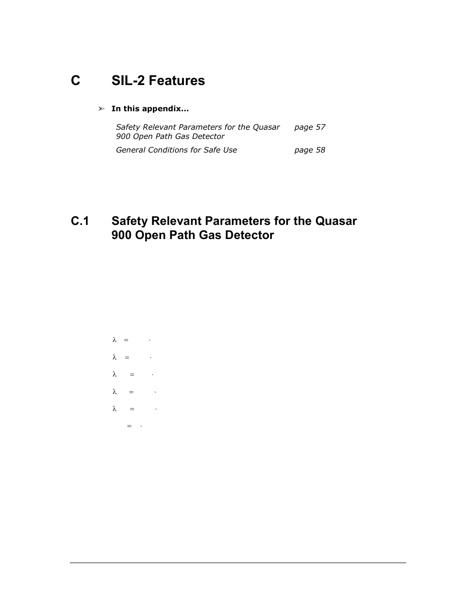 C sil-2 features, Sil-2 features, Csil-2 features | Spectrex Quasar 900 Open-Path Gas Detection System User Manual | Page 69 / 72