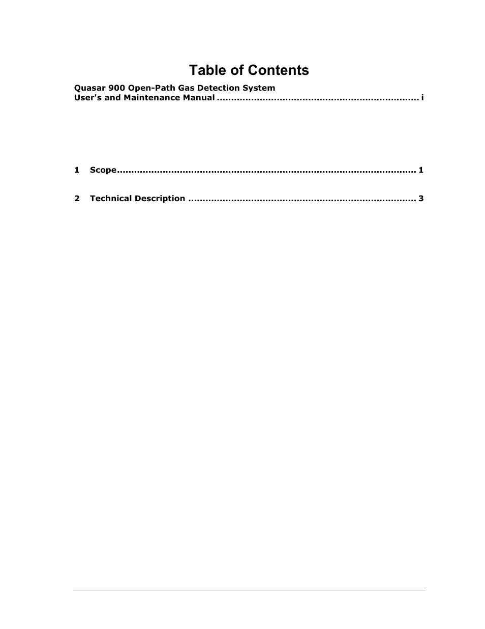 Spectrex Quasar 900 Open-Path Gas Detection System User Manual | Page 7 / 72