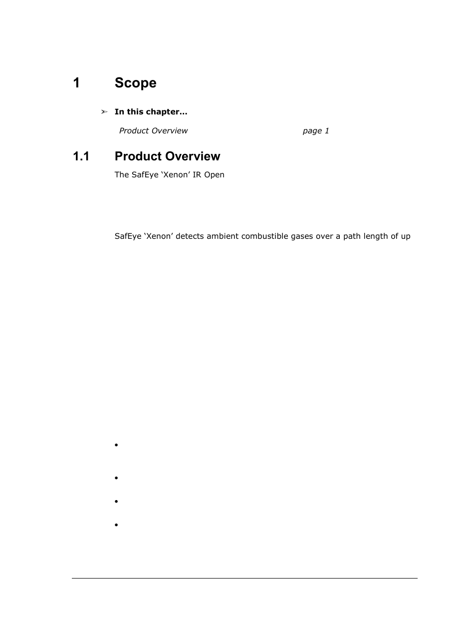 1 scope, 1 product overview, Scope | Product overview, 1scope | Spectrex Xenon 700 SIL Open-Path Gas Detection System User Manual | Page 13 / 76