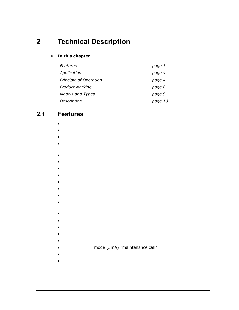 2 technical description, 1 features, Technical description | Features, 2technical description | Spectrex Xenon 700 SIL Open-Path Gas Detection System User Manual | Page 15 / 76