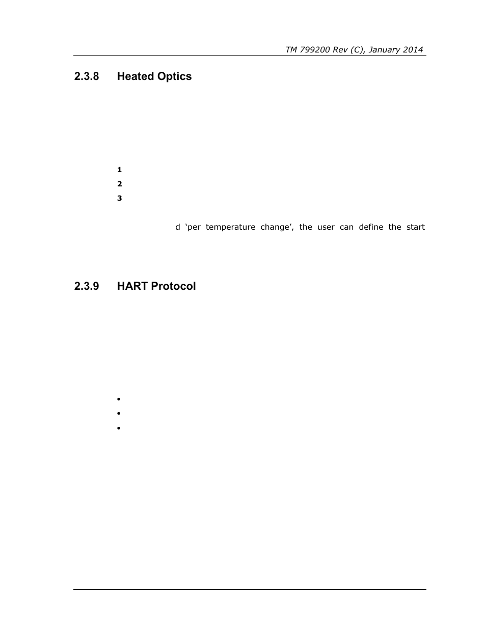 8 heated optics, 9 hart protocol, Heated optics | Hart protocol | Spectrex Xenon 700 SIL Open-Path Gas Detection System User Manual | Page 19 / 76