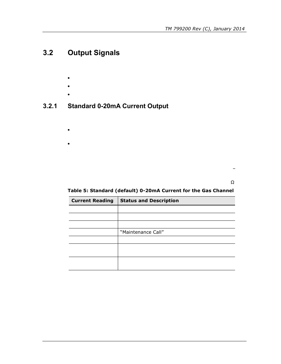 2 output signals, 1 standard 0-20ma current output, Output signals | Standard 0-20ma current output | Spectrex Xenon 700 SIL Open-Path Gas Detection System User Manual | Page 29 / 76