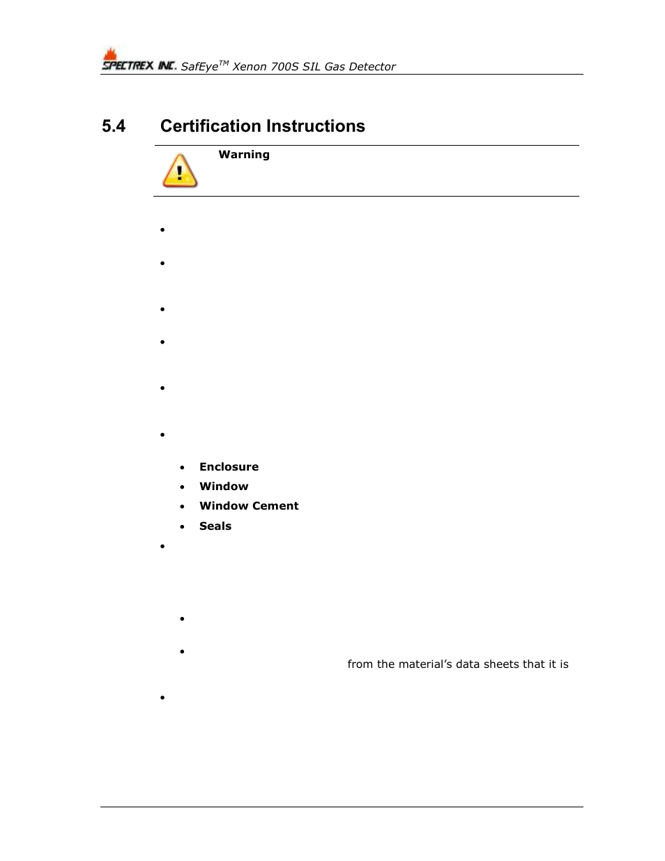 4 certification instructions, Certification instructions | Spectrex Xenon 700 SIL Open-Path Gas Detection System User Manual | Page 44 / 76