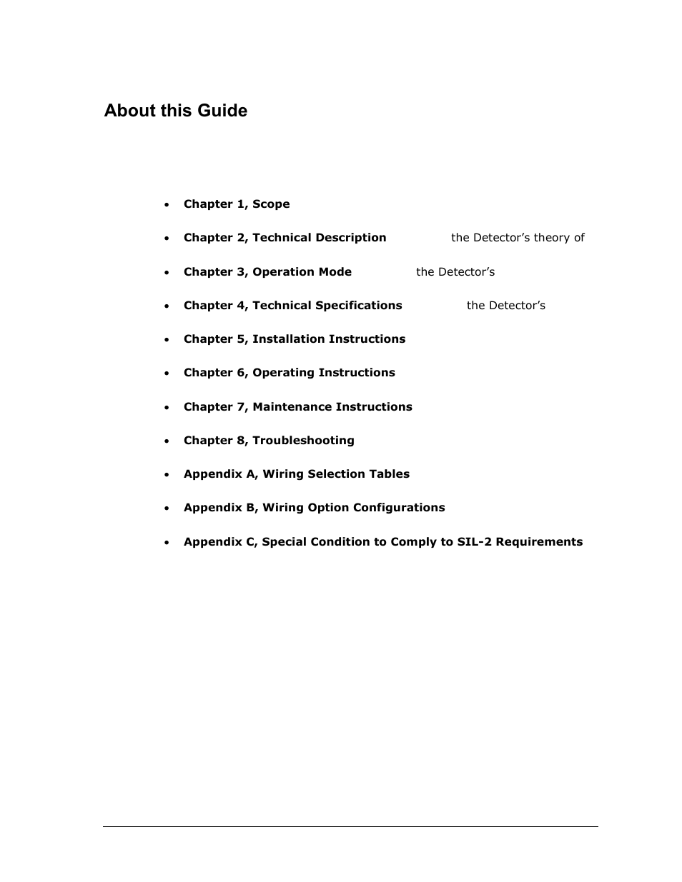 About this guide | Spectrex Xenon 700 SIL Open-Path Gas Detection System User Manual | Page 5 / 76