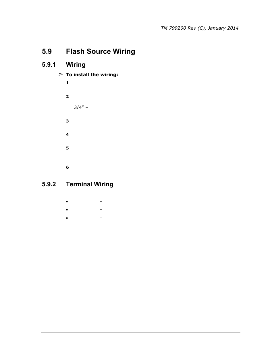 9 flash source wiring, 1 wiring, 2 terminal wiring | Flash source wiring, Wiring, Terminal wiring | Spectrex Xenon 700 SIL Open-Path Gas Detection System User Manual | Page 51 / 76