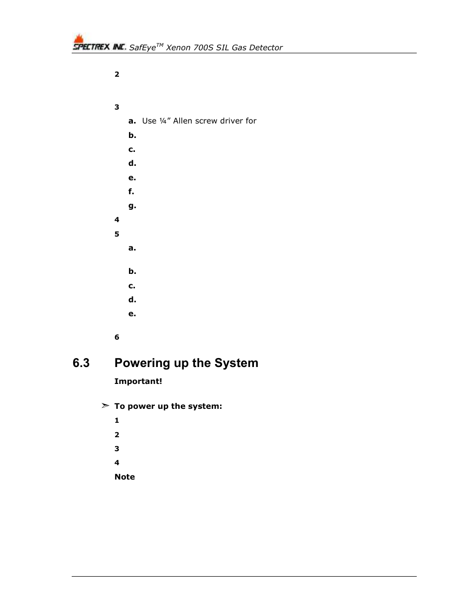 3 powering up the system, Powering up the system | Spectrex Xenon 700 SIL Open-Path Gas Detection System User Manual | Page 54 / 76