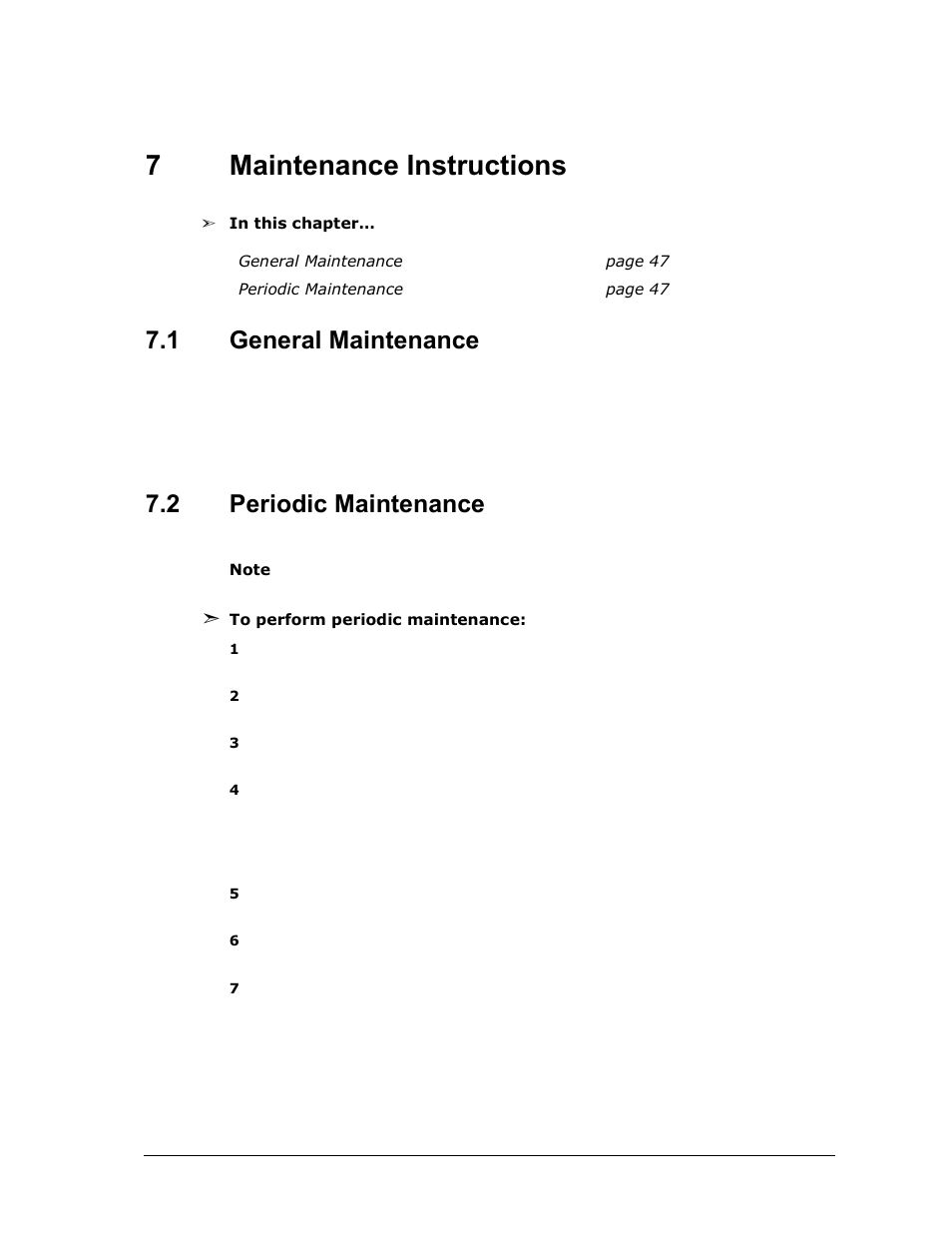 7 maintenance instructions, 1 general maintenance, 2 periodic maintenance | Maintenance instructions, General maintenance, Periodic maintenance, 7maintenance instructions | Spectrex Xenon 700 SIL Open-Path Gas Detection System User Manual | Page 59 / 76