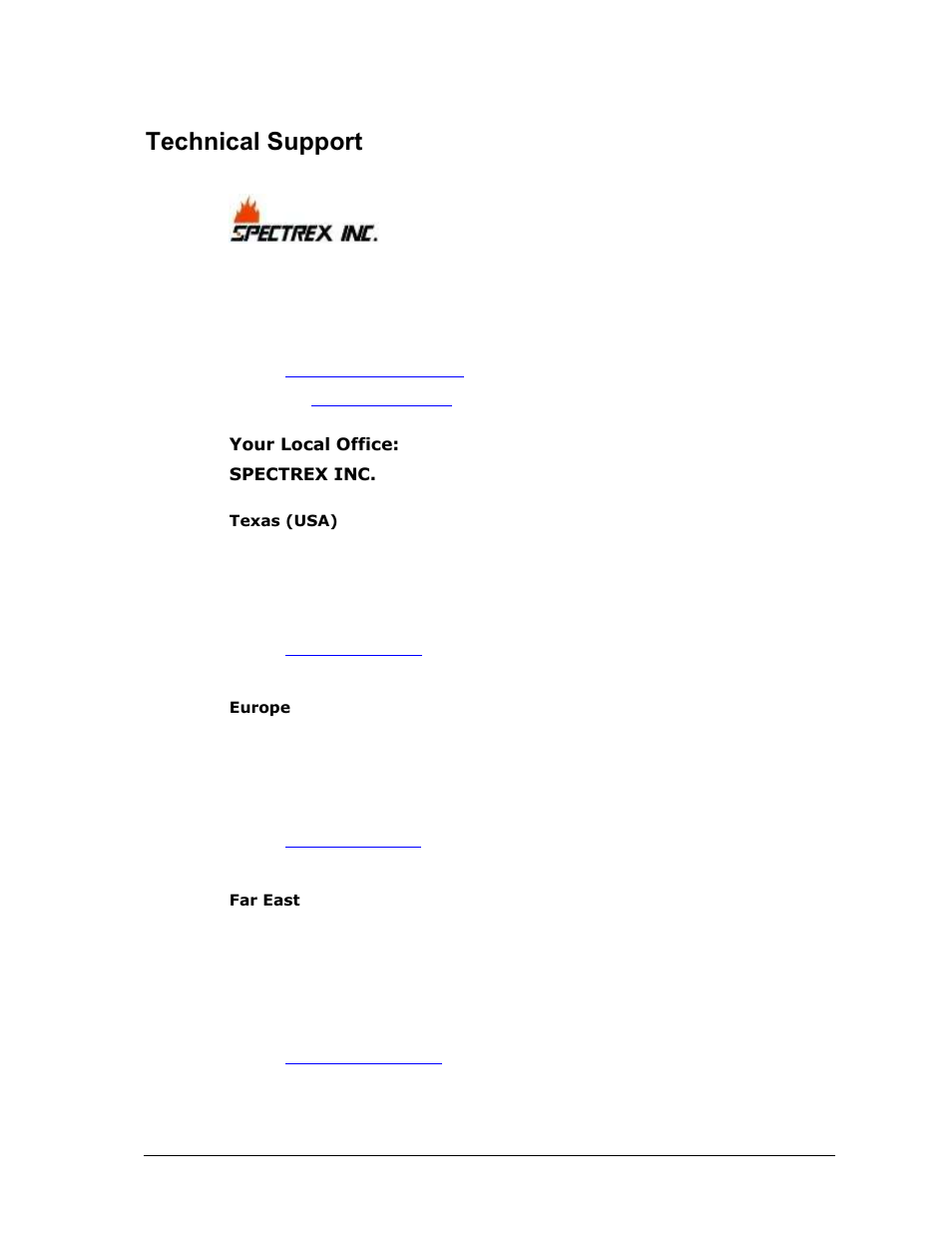 Technical support | Spectrex Xenon 700 SIL Open-Path Gas Detection System User Manual | Page 75 / 76