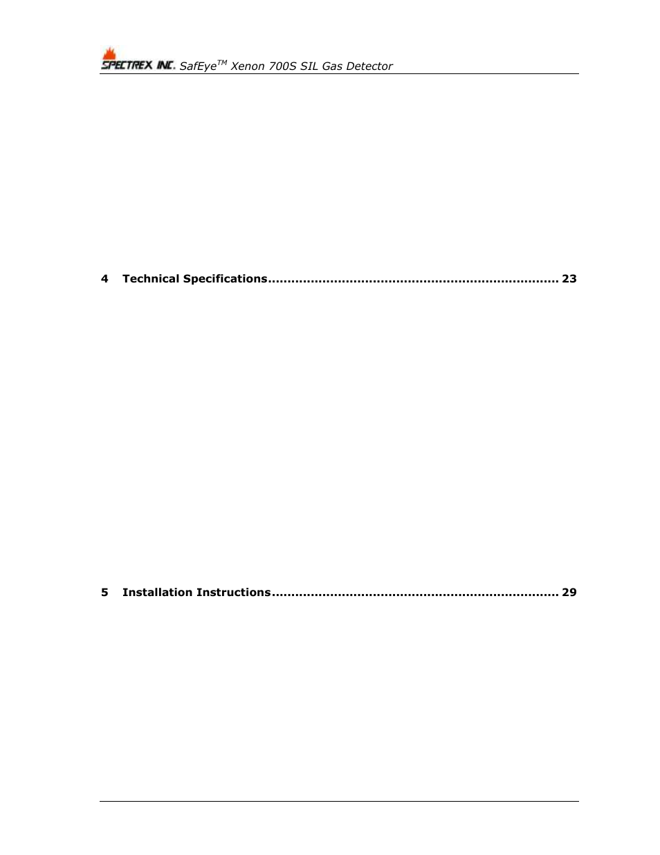 Spectrex Xenon 700 SIL Open-Path Gas Detection System User Manual | Page 8 / 76