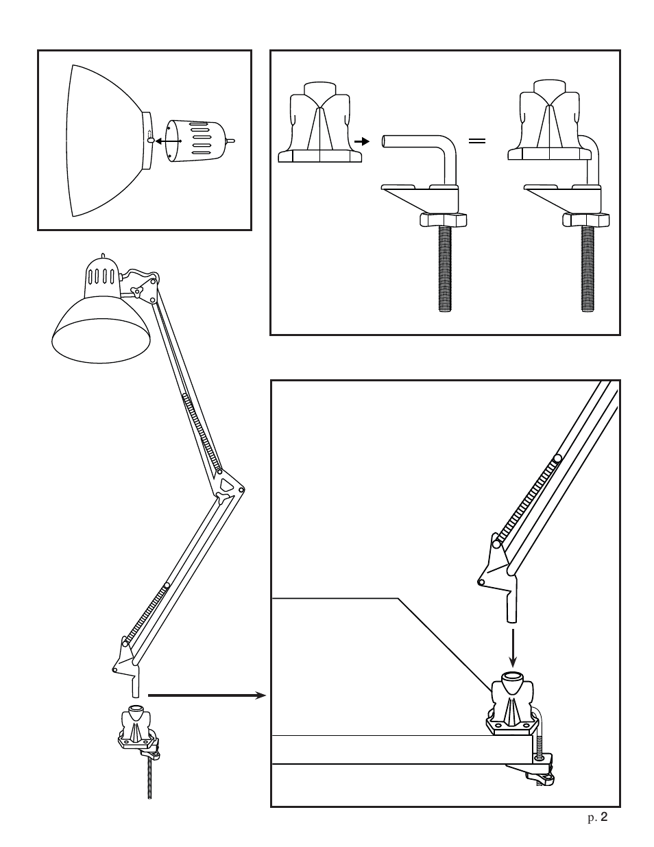 Studio Designs Swing Arm Lamp w/ Bulb User Manual | Page 2 / 3