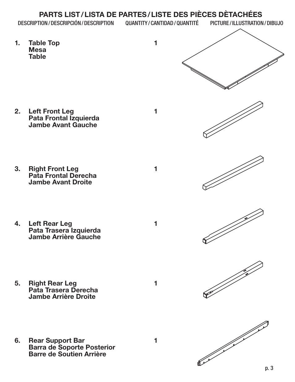 Studio Designs Americana II Drafting Table – 30 x 42 inches User Manual | Page 3 / 11