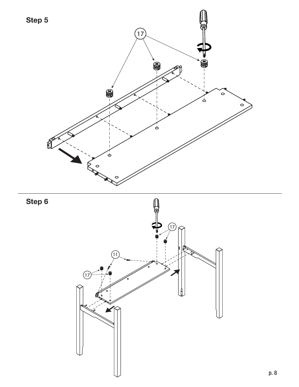 Step 5 step 6 | Studio Designs Americana II Drafting Table – 30 x 42 inches User Manual | Page 8 / 11