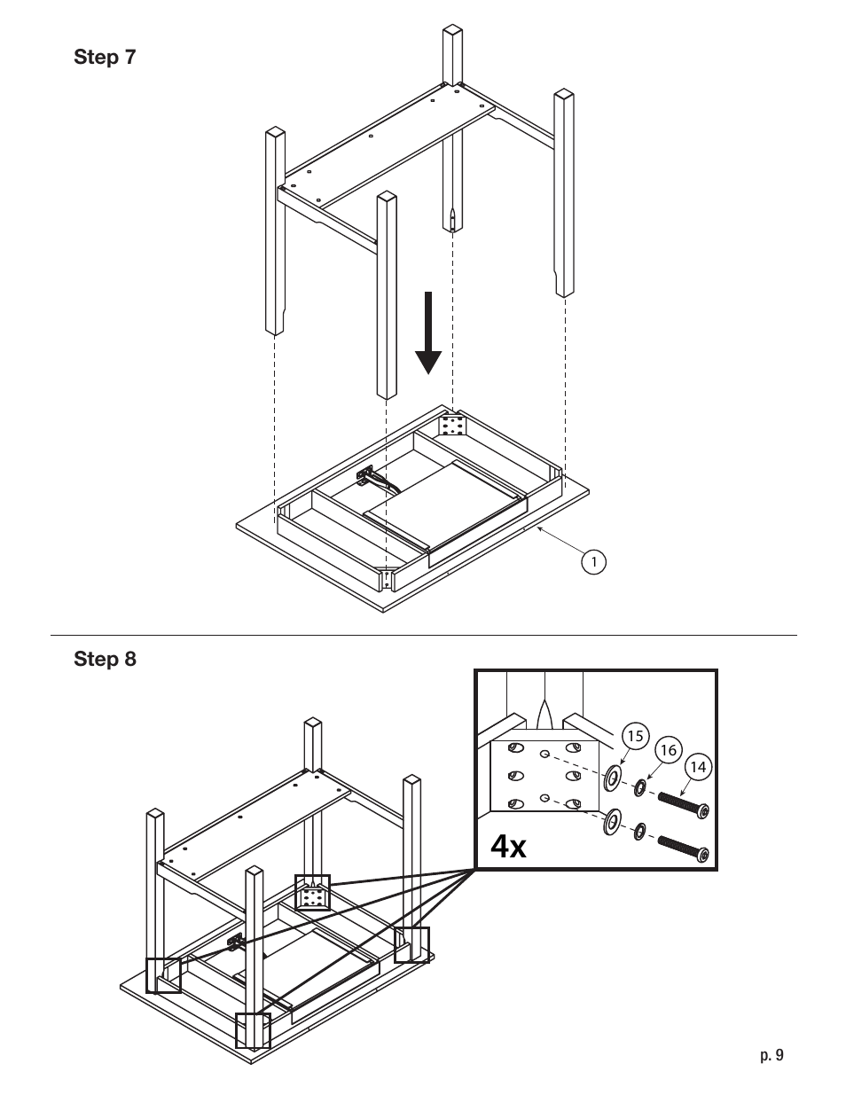 Studio Designs Americana II Drafting Table – 30 x 42 inches User Manual | Page 9 / 11