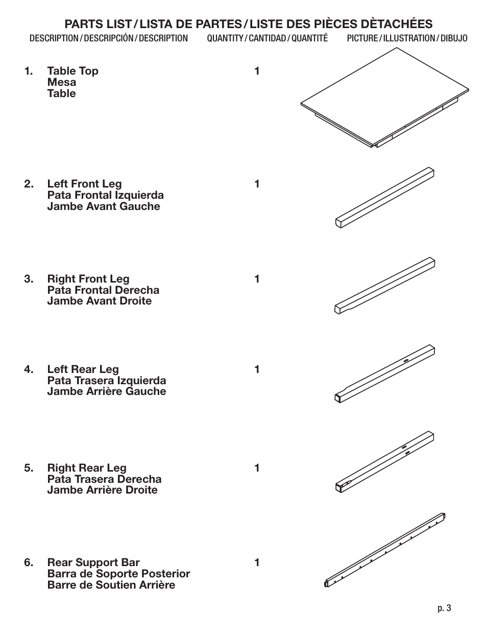 Studio Designs Americana II Drafting Table – 36 x 48 inches User Manual | Page 3 / 11