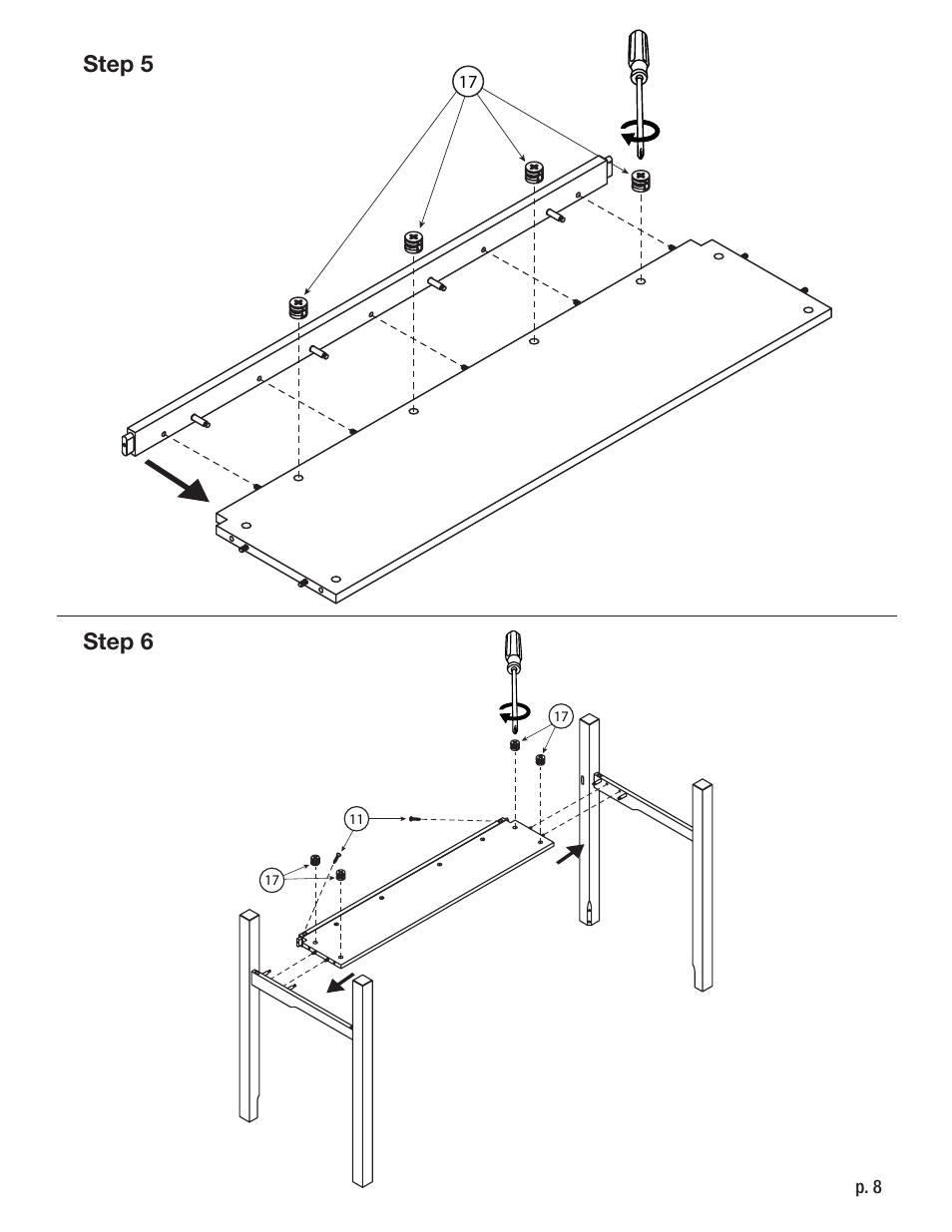 Step 5 step 6 | Studio Designs Americana II Drafting Table – 36 x 48 inches User Manual | Page 8 / 11