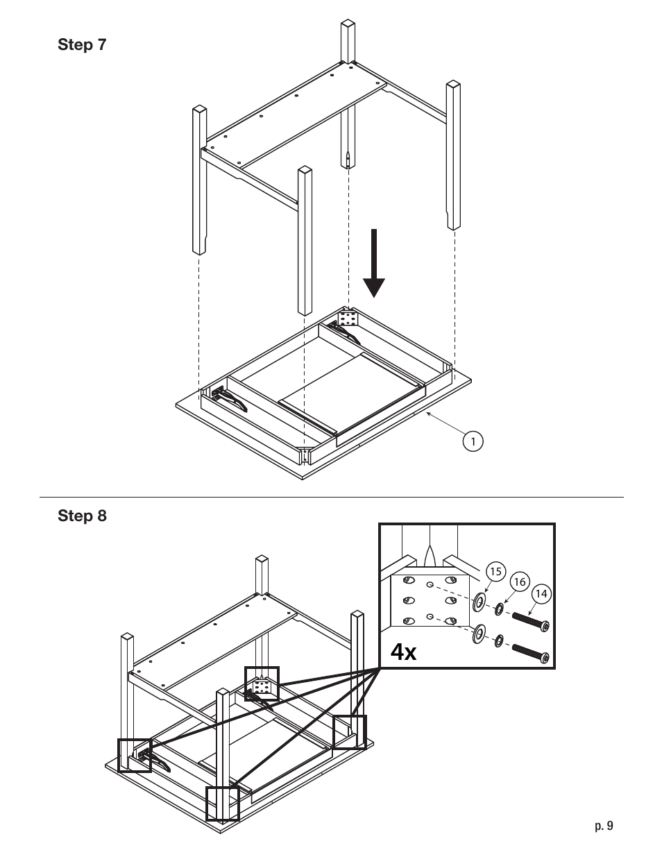 Studio Designs Americana II Drafting Table – 36 x 48 inches User Manual | Page 9 / 11