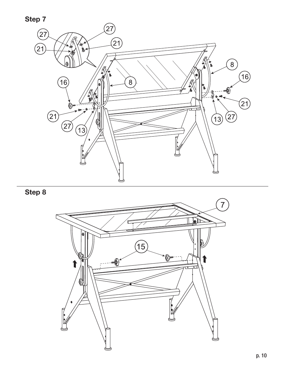 Studio Designs Aries Glass Top Drafting Table User Manual | Page 10 / 11