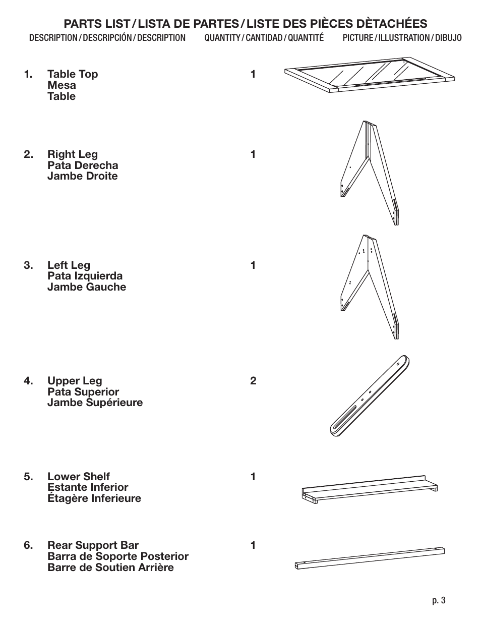 Studio Designs Aries Glass Top Drafting Table User Manual | Page 3 / 11