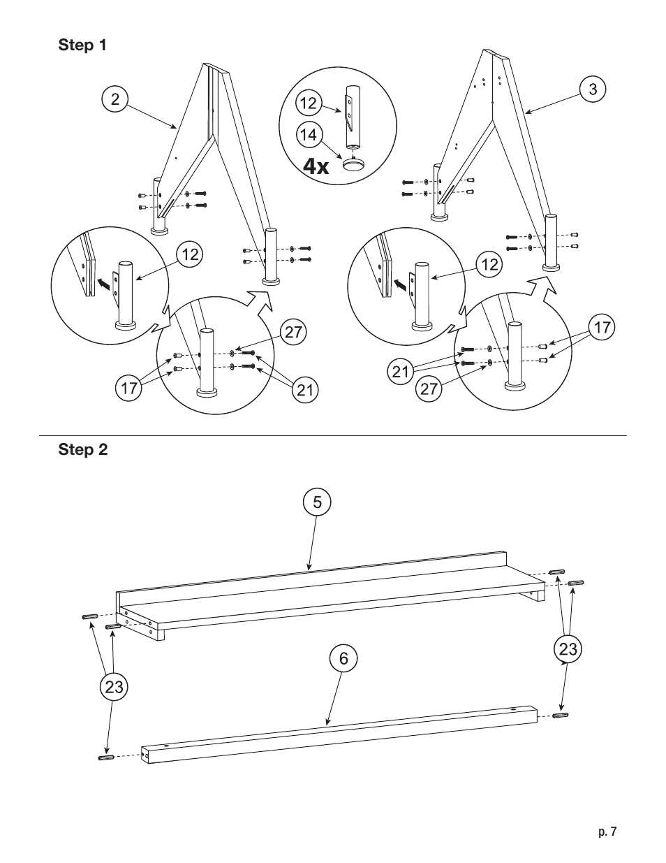 Studio Designs Aries Glass Top Drafting Table User Manual | Page 7 / 11