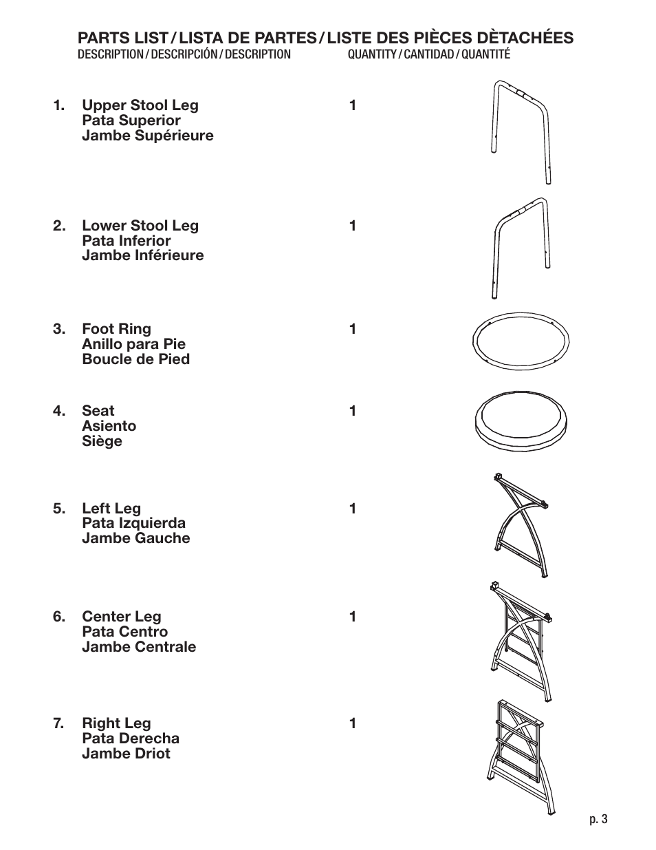 Studio Designs Comet Center with Stool User Manual | Page 3 / 13