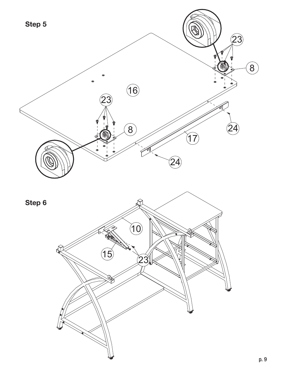 Studio Designs Comet Center with Stool User Manual | Page 9 / 13