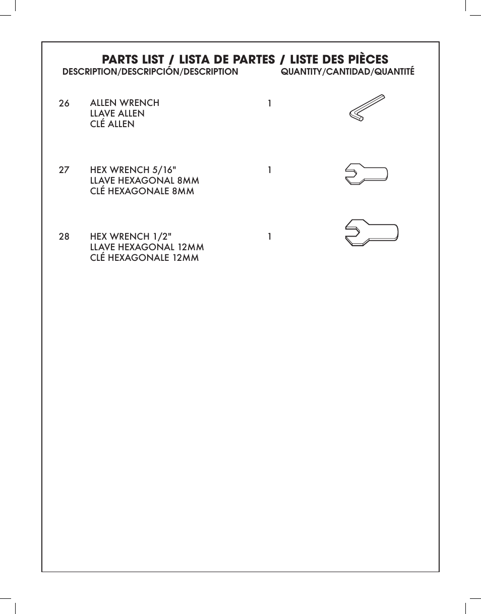 Parts list / lista de partes / liste des pièces | Studio Designs Deluxe Craft Station User Manual | Page 5 / 12