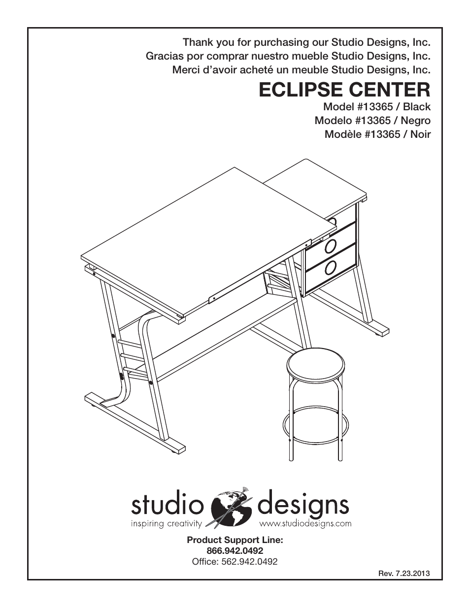 Studio Designs Eclipse Craft Center User Manual | 14 pages