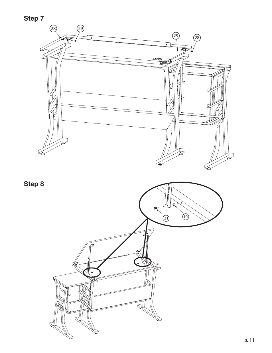 Step 8, Step 7 | Studio Designs Eclipse Craft Center User Manual | Page 11 / 14