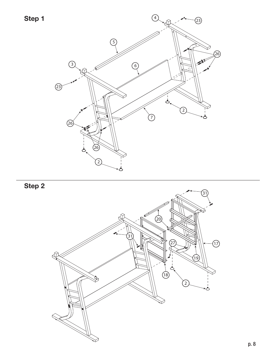 Step 2, Step 1 | Studio Designs Eclipse Craft Center User Manual | Page 8 / 14