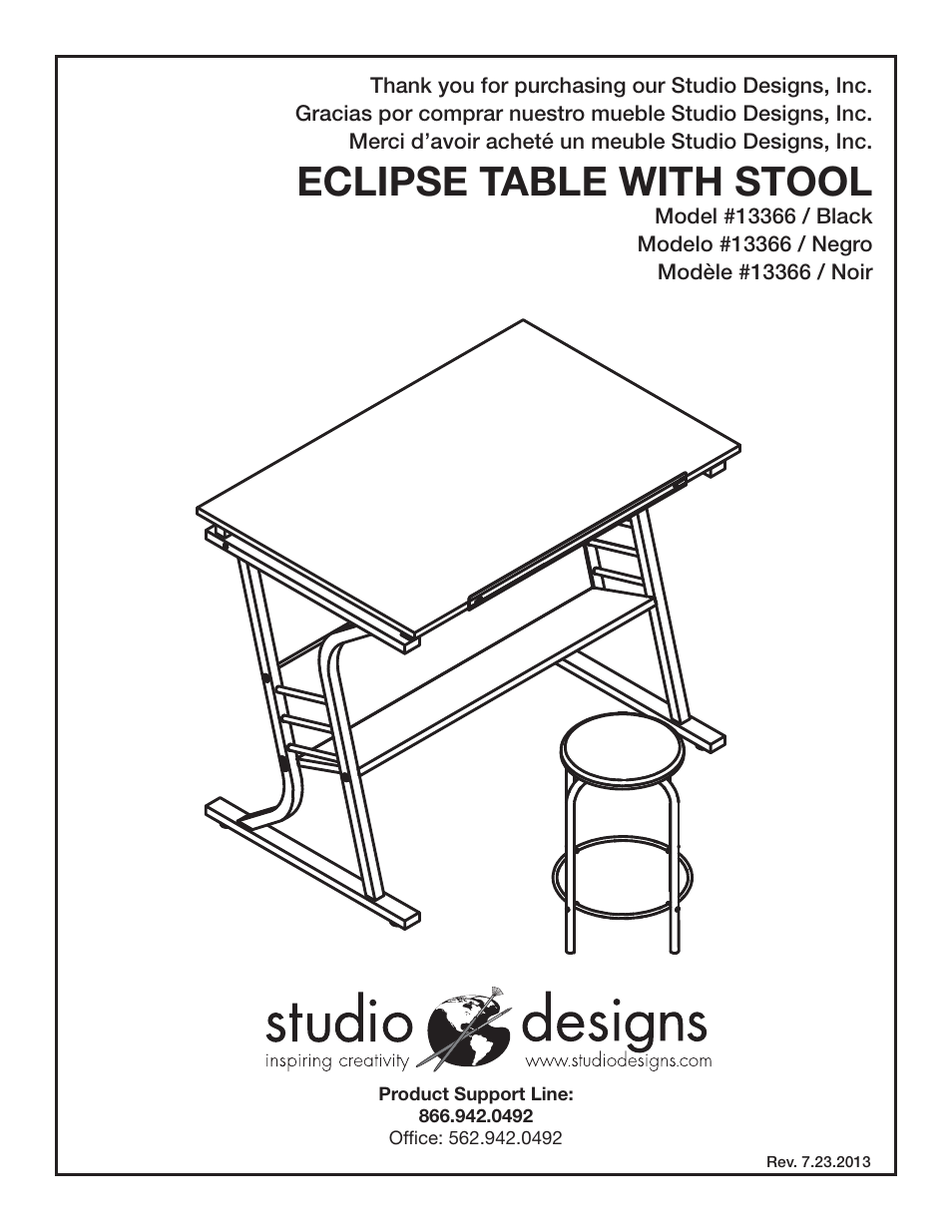 Studio Designs Eclipse Table with Stool User Manual | 11 pages