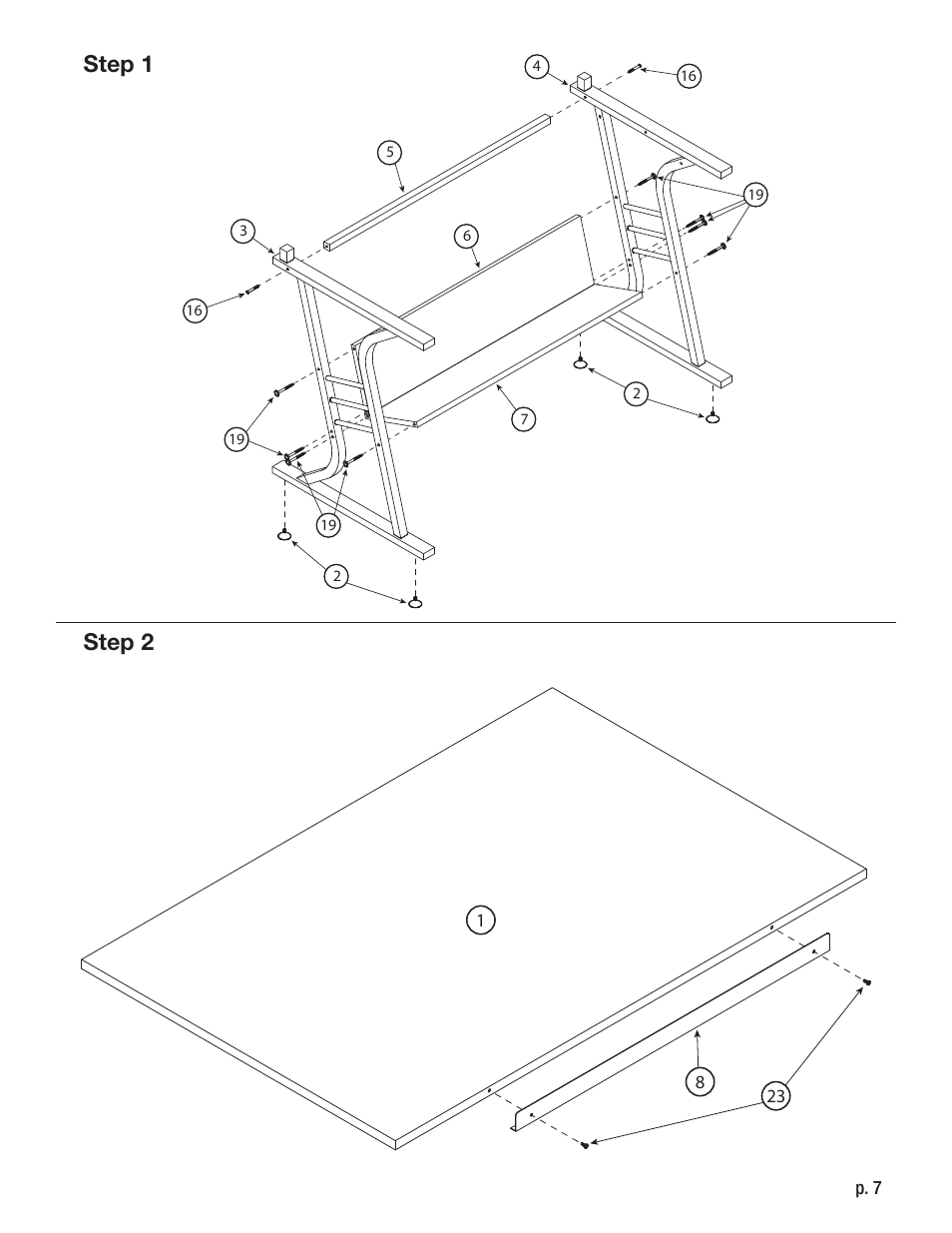 Step 2 step 1 | Studio Designs Eclipse Table with Stool User Manual | Page 7 / 11