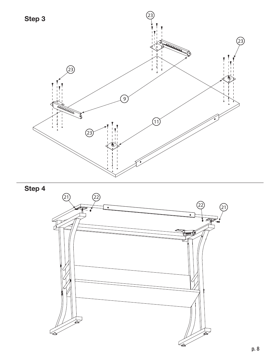 Step 4 step 3 | Studio Designs Eclipse Table with Stool User Manual | Page 8 / 11