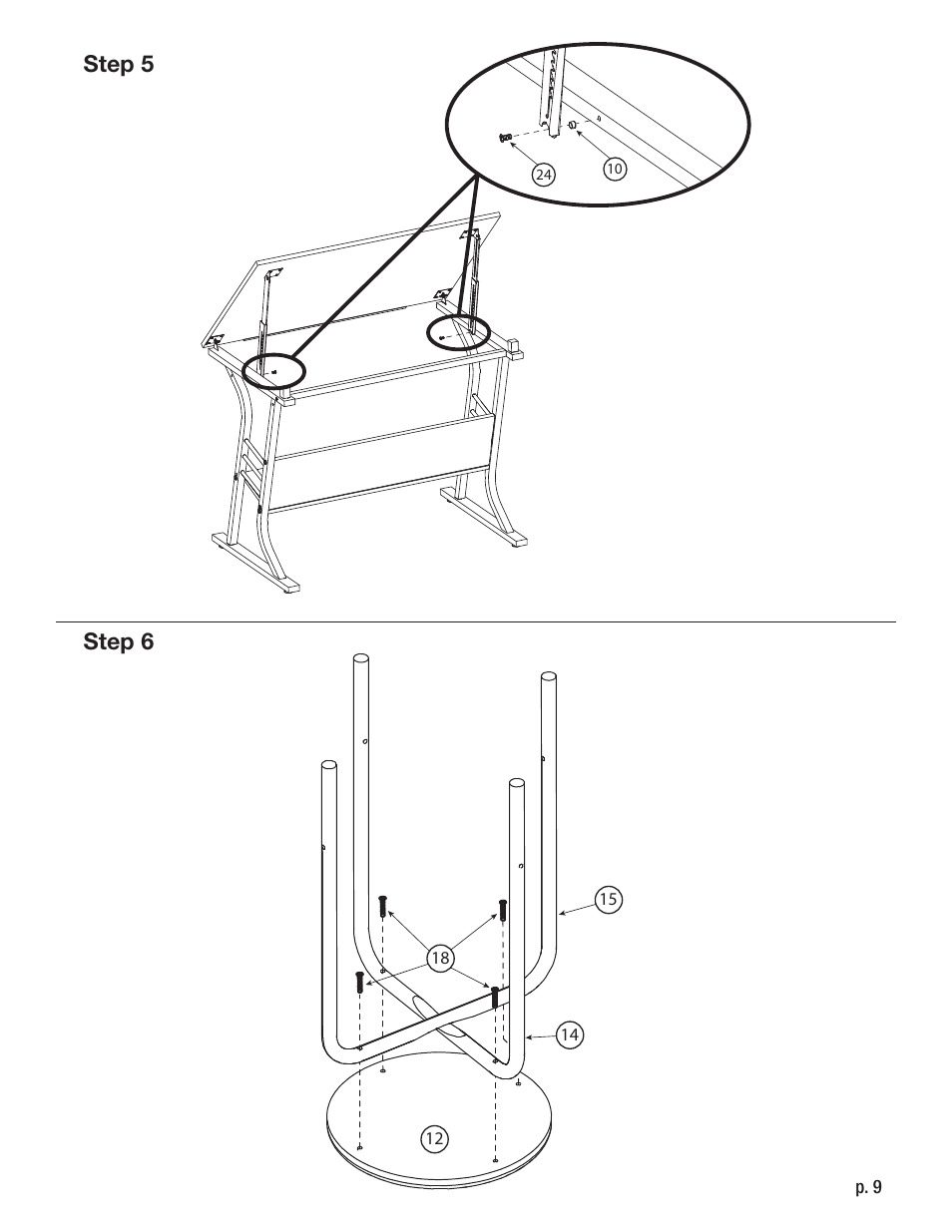 Step 6 step 5 | Studio Designs Eclipse Table with Stool User Manual | Page 9 / 11