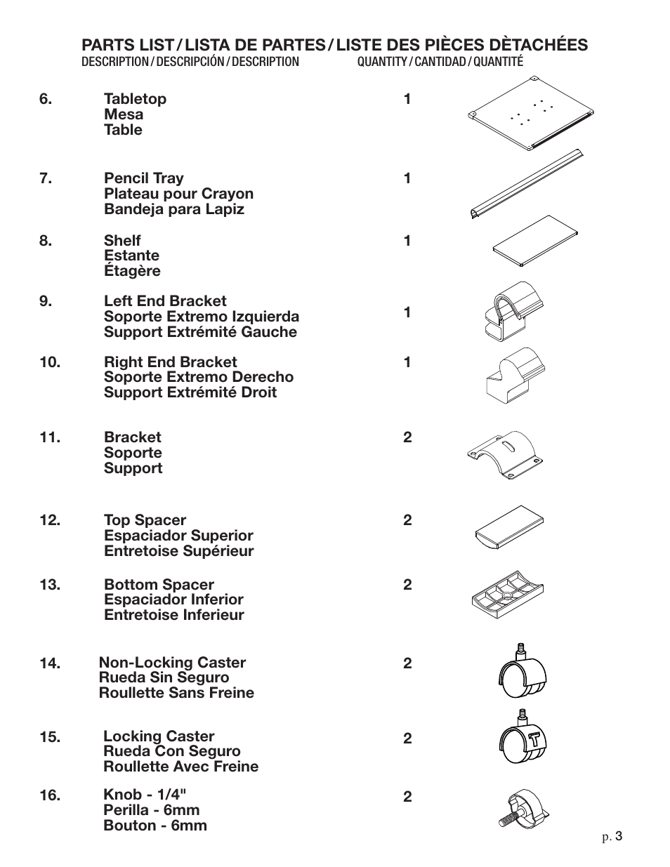 Studio Designs Europa Split Top Desk User Manual | Page 3 / 10