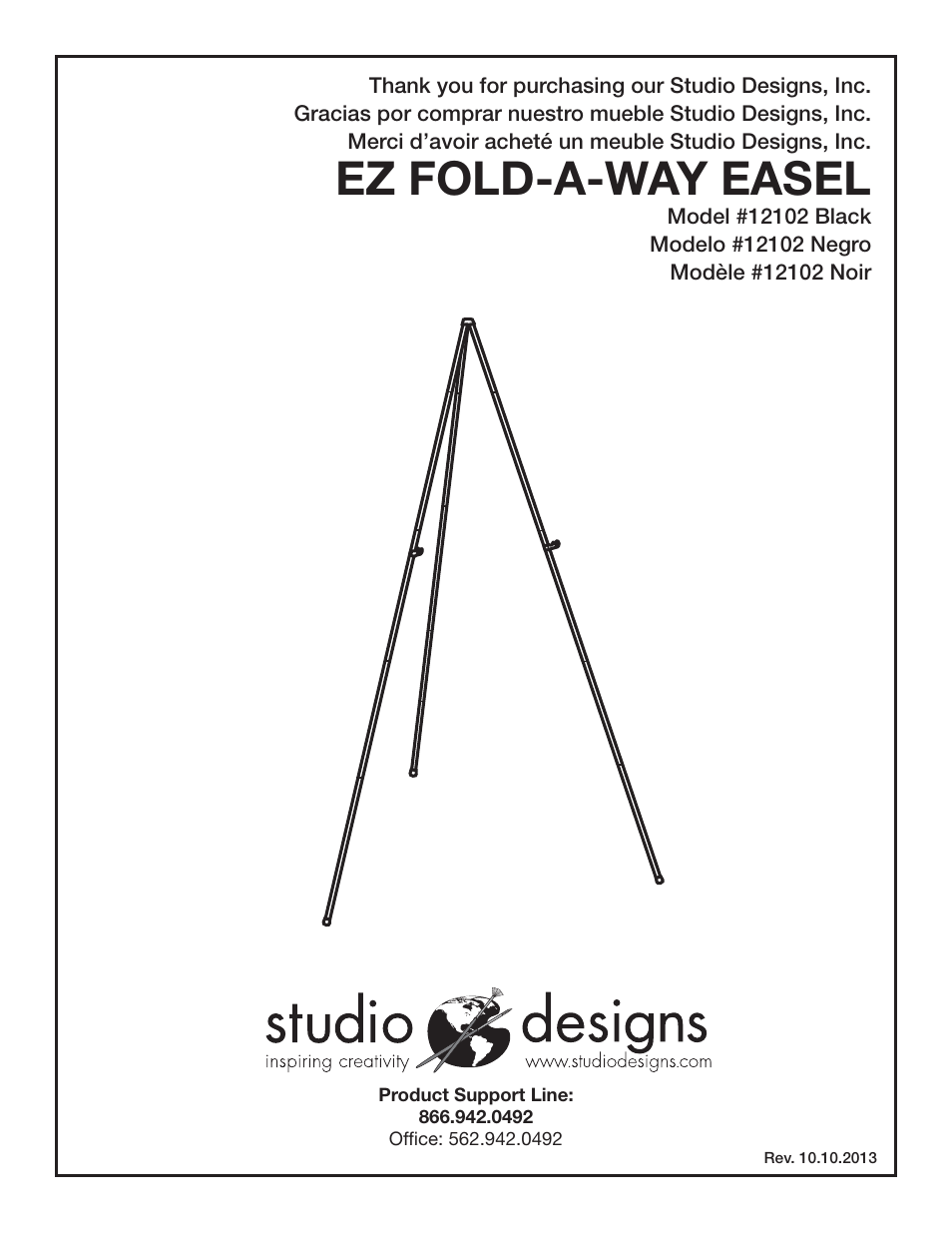 Studio Designs EZ Fold-A-Way Easel User Manual | 2 pages