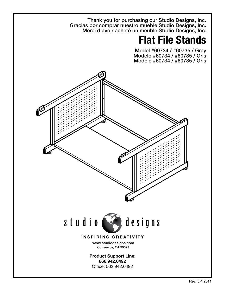 Studio Designs Flat File Stand User Manual | 4 pages