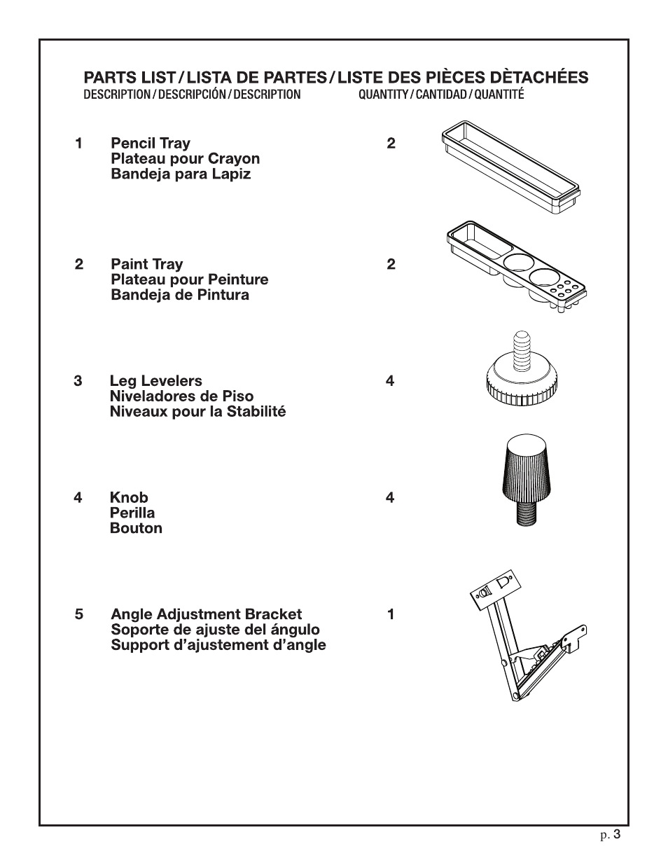 Studio Designs Folding Craft Station with Wood Top User Manual | Page 3 / 7