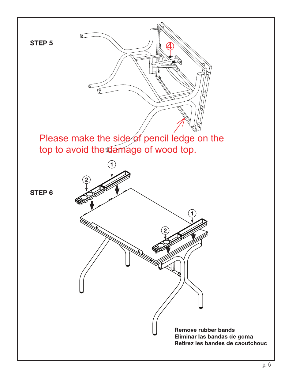 Studio Designs Folding Craft Station with Wood Top User Manual | Page 6 / 7