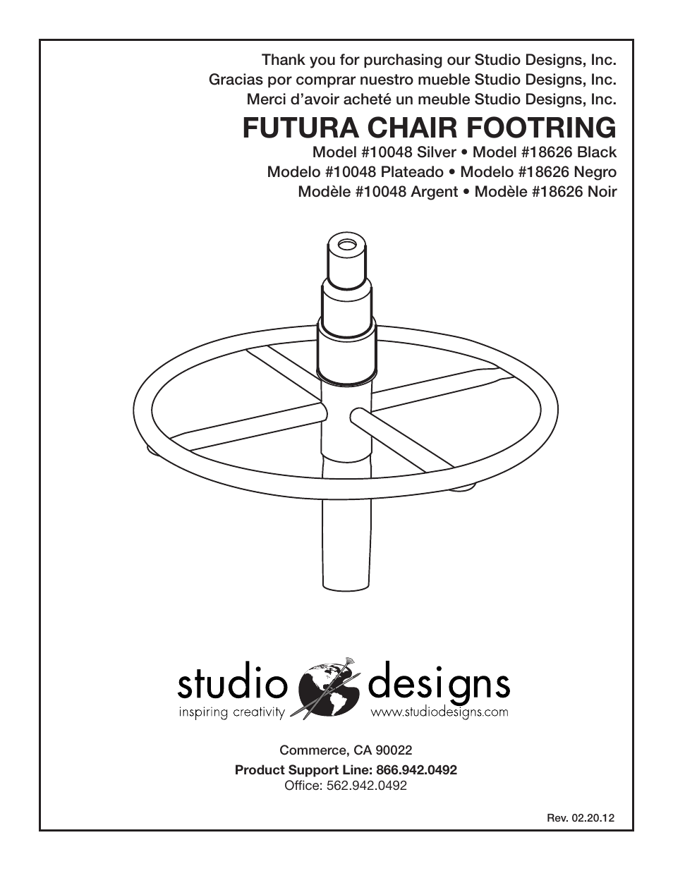 Studio Designs Futura Chair Footring Extension User Manual | 4 pages