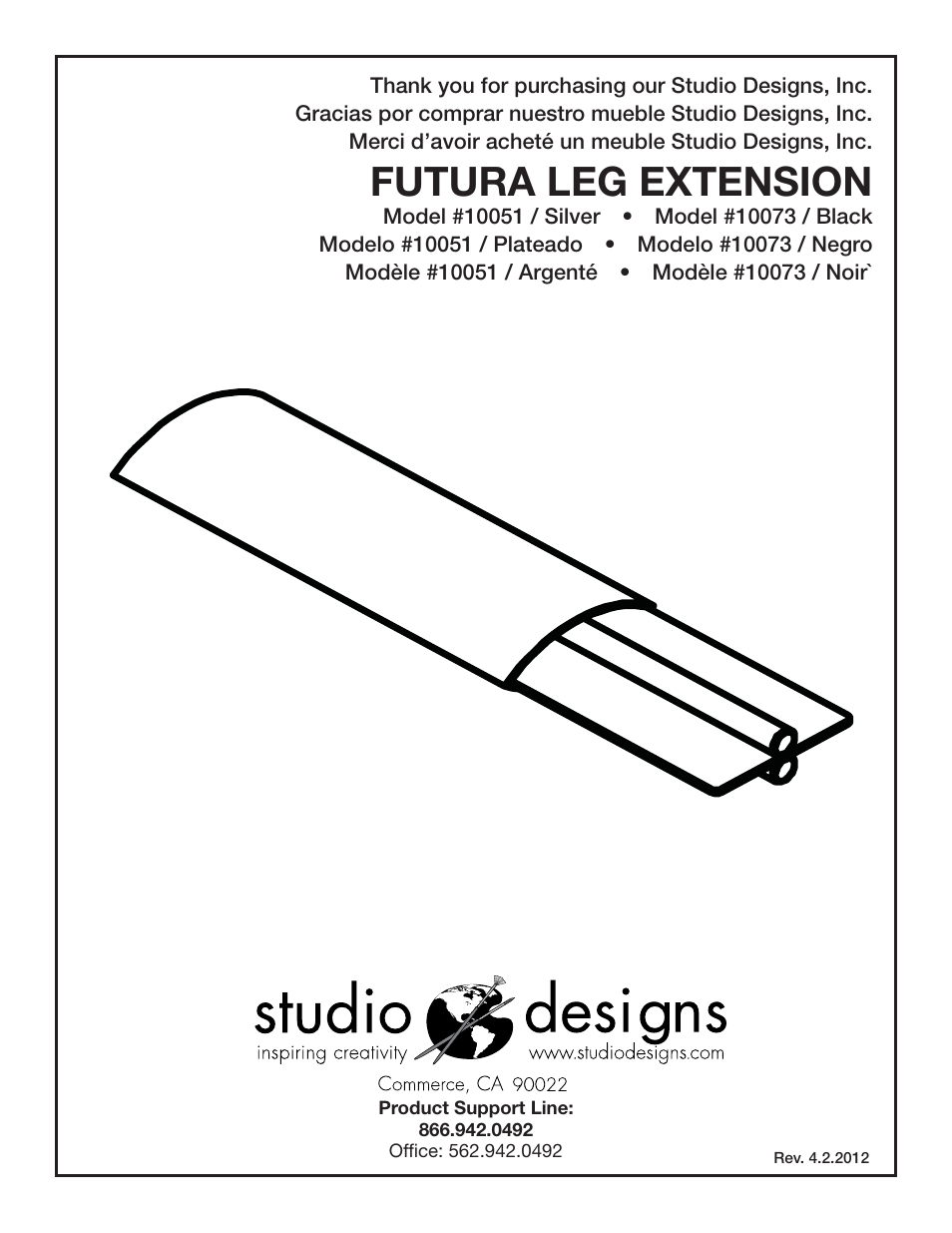 Studio Designs Futura Leg Extension User Manual | 4 pages