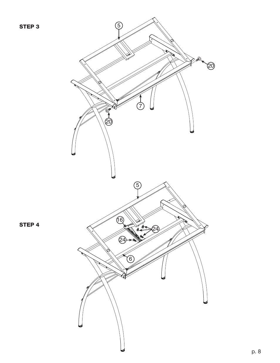 Studio Designs Futura LS WorkCenter with Tilt User Manual | Page 8 / 12