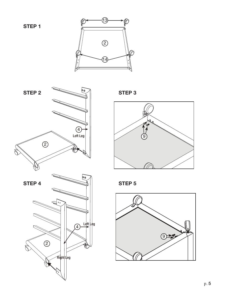 Studio Designs Futura Mobile Storage Cart User Manual | Page 5 / 9