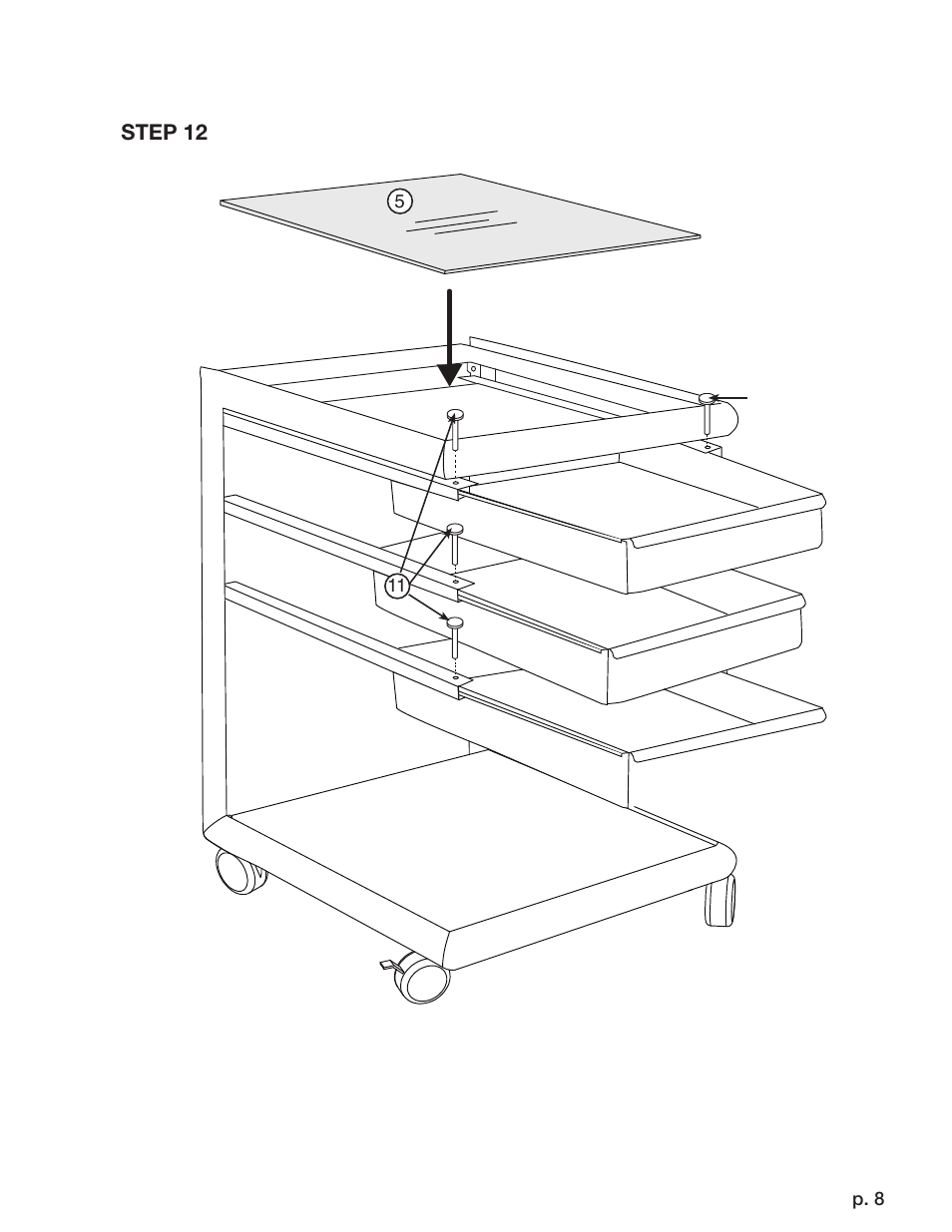 Studio Designs Futura Mobile Storage Cart User Manual | Page 8 / 9