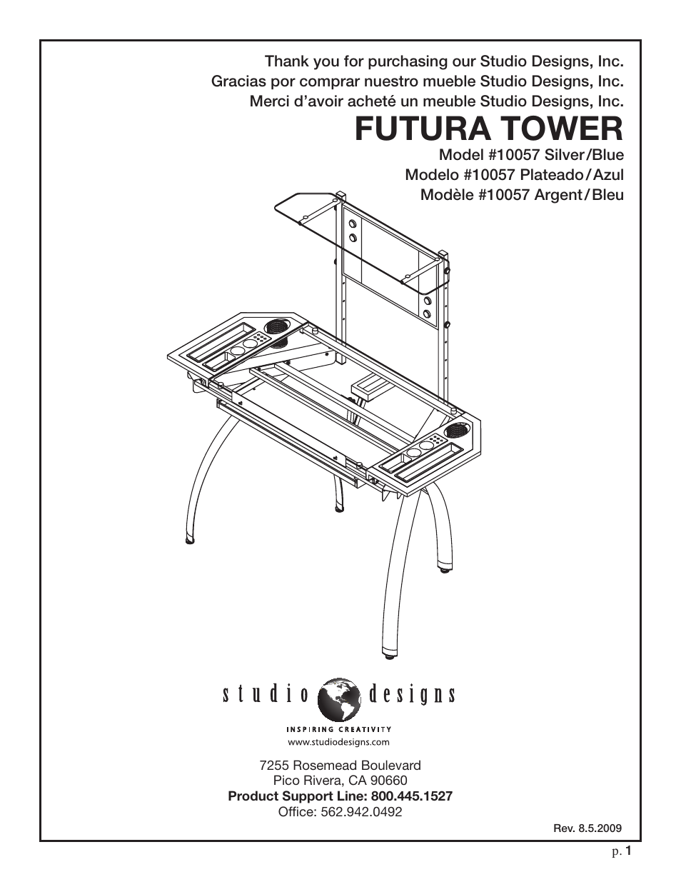 Studio Designs Futura Tower User Manual | 17 pages