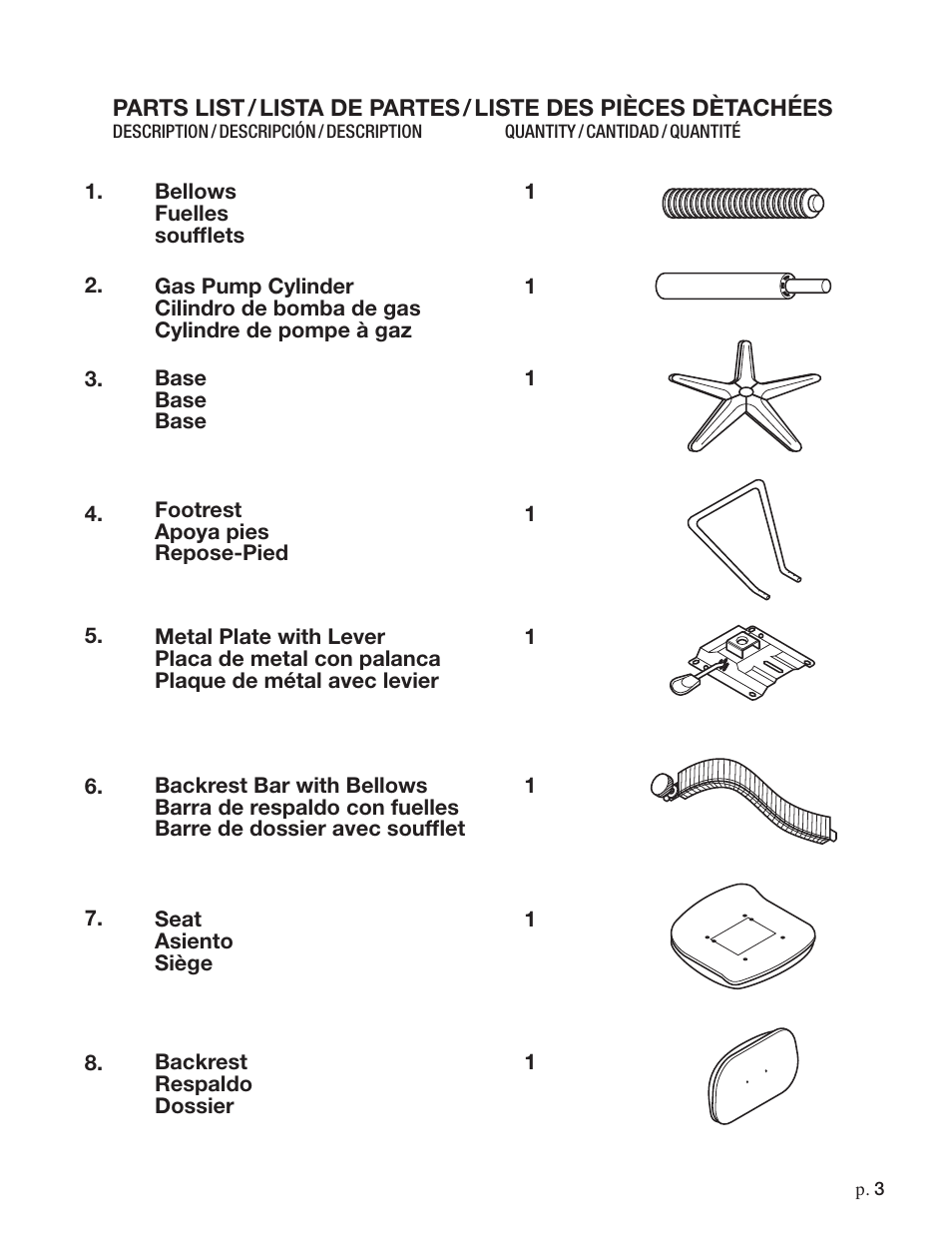 Studio Designs Maxima II Drafting Chair User Manual | Page 3 / 9