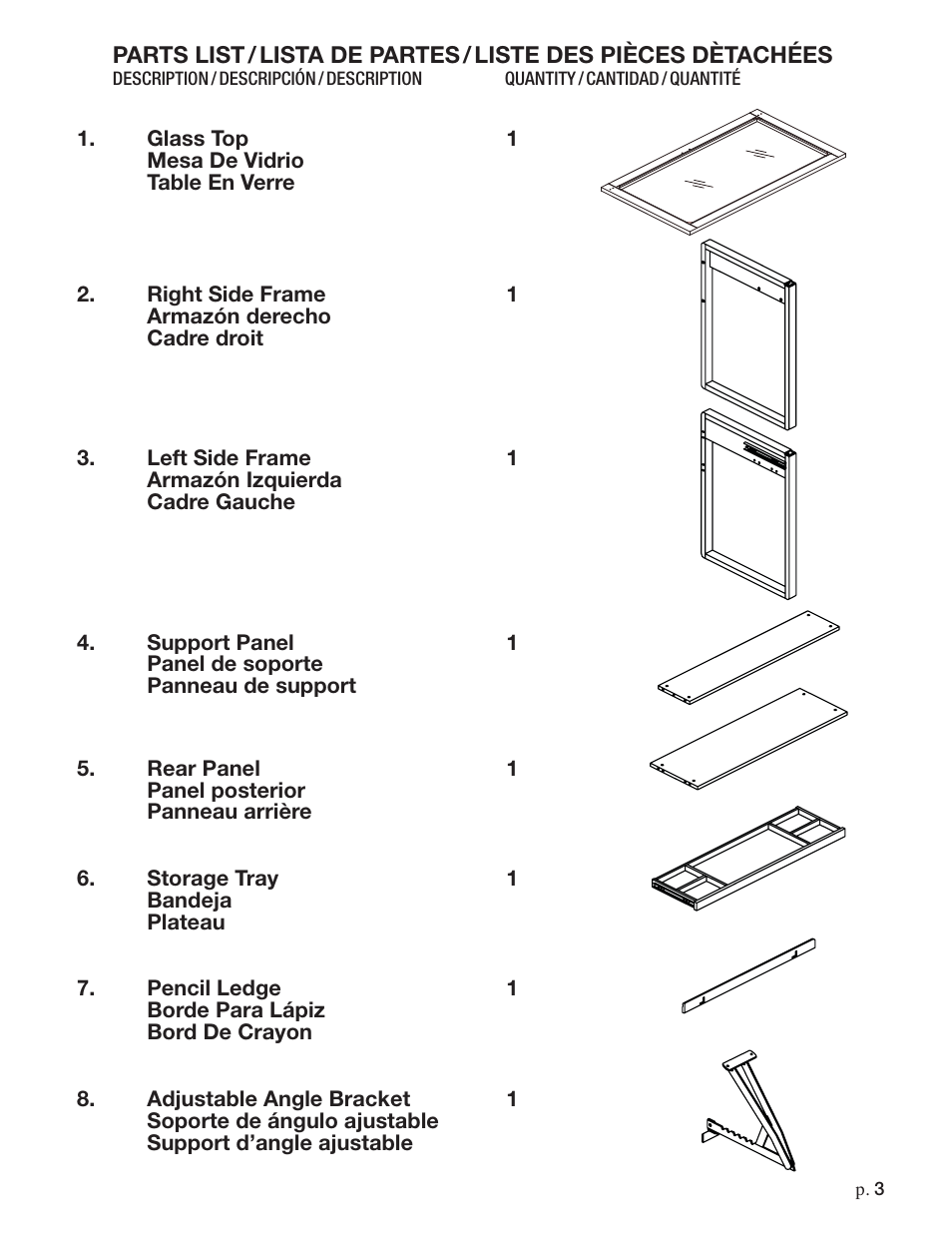 Studio Designs Ponderosa Glass Topped Table User Manual | Page 3 / 9