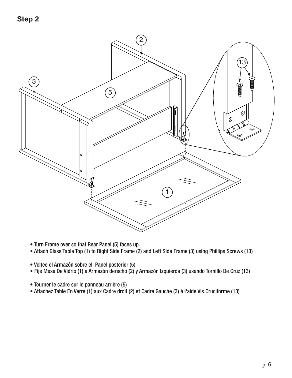 Step 2 | Studio Designs Ponderosa Glass Topped Table User Manual | Page 6 / 9