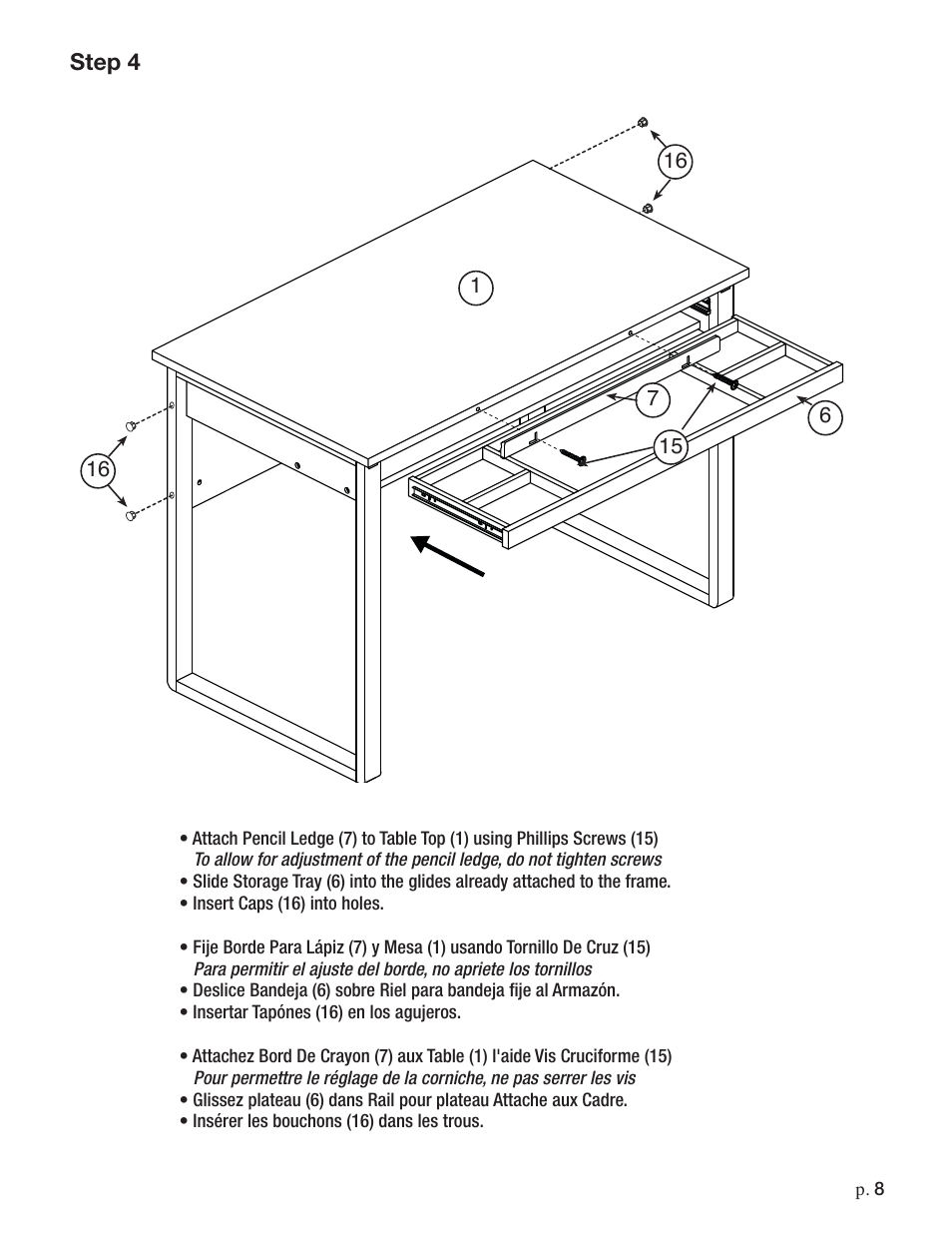 Step 4 | Studio Designs Ponderosa Wood Topped Table User Manual | Page 8 / 9